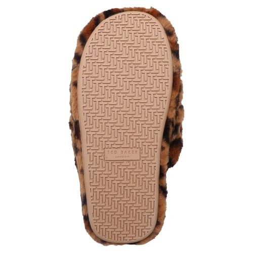 Womens Brown Leopard Alhana Faux Fur Slippers 96963 by Ted Baker from Hurleys