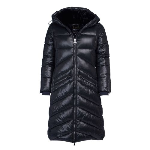 Womens Black Platinum Offside Hooded Quilted Coat 78003 by Barbour International from Hurleys