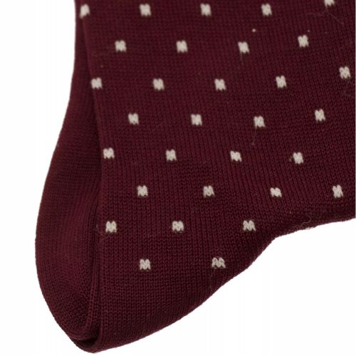 Mens Burgundy Pin Dot Socks 28716 by PS Paul Smith from Hurleys
