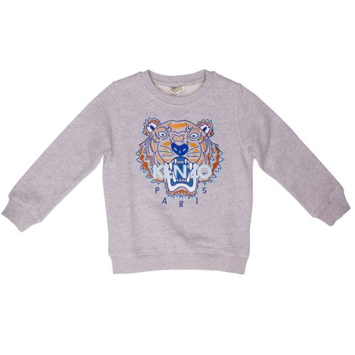 Boys Marled Grey Tiger 42 Bis Sweat Top 11783 by Kenzo from Hurleys