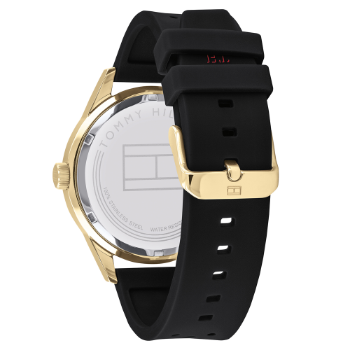 Mens Black/Gold Austin Silicone Watch 79904 by Tommy Hilfiger from Hurleys