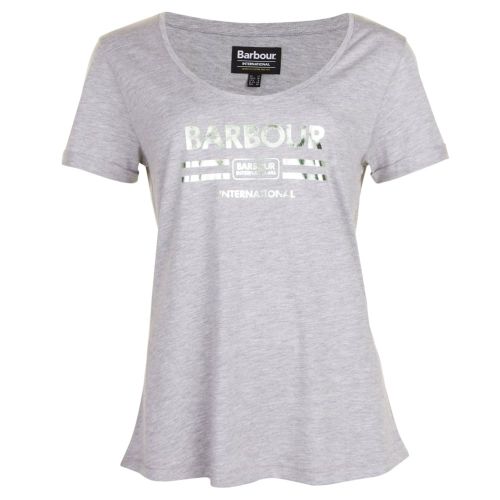 Womens Grey Marl Leader S/s T Shirt 21874 by Barbour International from Hurleys