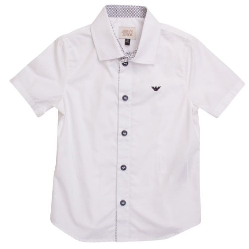 Boys White Branded S/s Shirt 6470 by Armani Junior from Hurleys