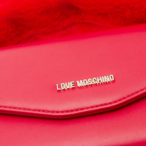 Womens Red Faux Fur Bow Crossbody Bag 31678 by Love Moschino from Hurleys