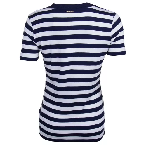 Womens True Navy Striped S/s Tee Shirt 7916 by Michael Kors from Hurleys