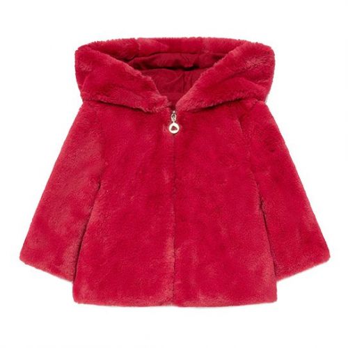 Infant Raspberry Faux Fur Hooded Coat 92215 by Mayoral from Hurleys