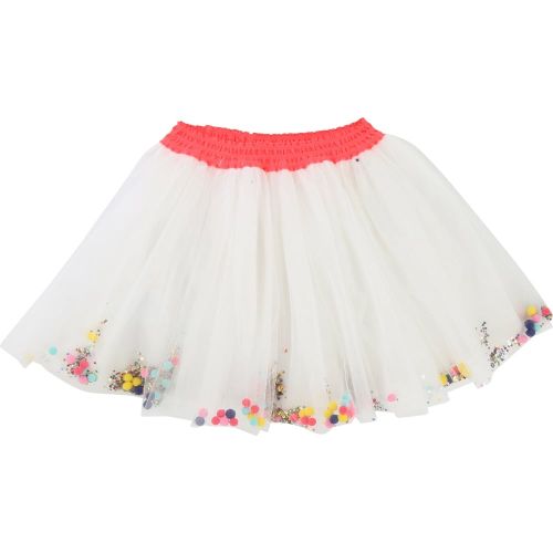 Girls White Net Pom Pom Skirt 22160 by Billieblush from Hurleys
