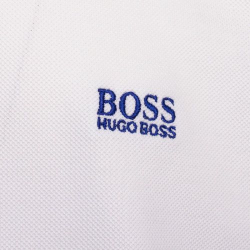 Athleisure Mens White/Blue Paddy Regular Fit S/s Polo Shirt 95539 by BOSS from Hurleys