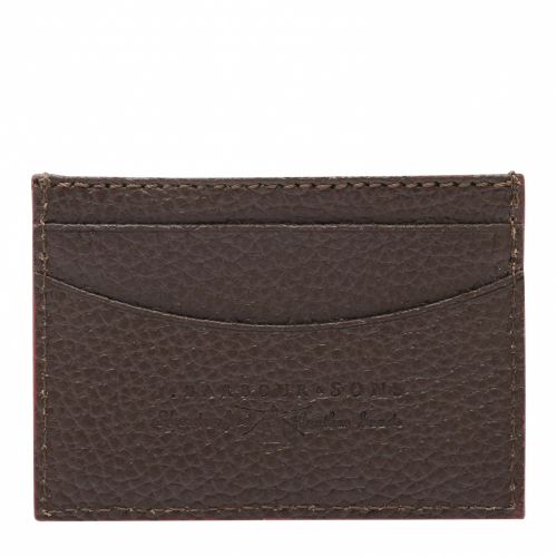 Mens Dark Brown Grain Leather Card Holder 47495 by Barbour from Hurleys
