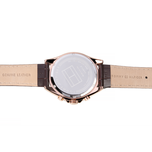Mens Brown/Rose Gold Luke Leather Watch 79901 by Tommy Hilfiger from Hurleys