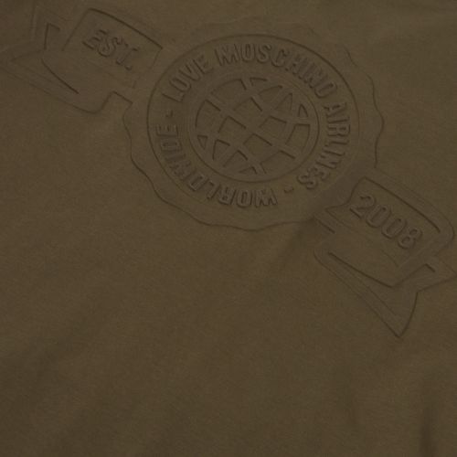 Mens Dark Green Embossed Logo Regular Fit S/s T Shirt 43143 by Love Moschino from Hurleys