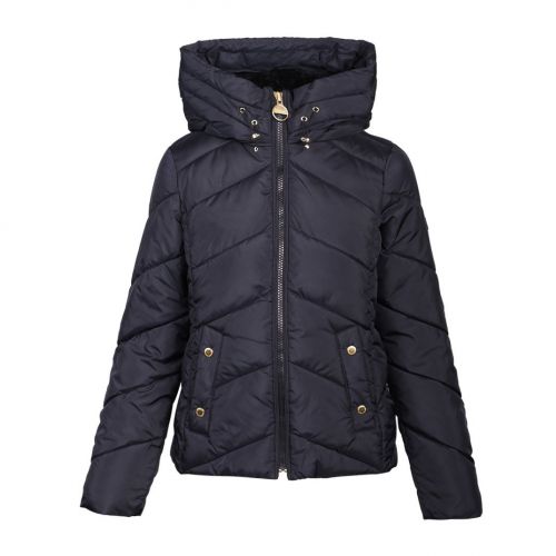 Womens Black Motegi Hooded Quilted Jacket 97323 by Barbour International from Hurleys
