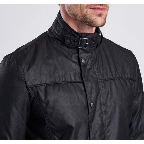 Mens Black Inlet Waxed Jacket 12290 by Barbour International from Hurleys