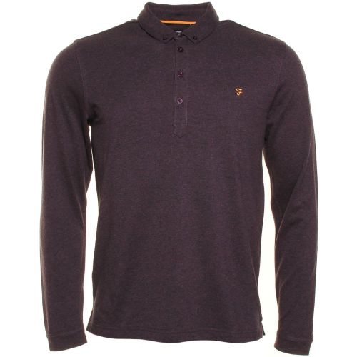 Mens Fig Marl Merriweather L/s Polo Shirt 12063 by Farah from Hurleys