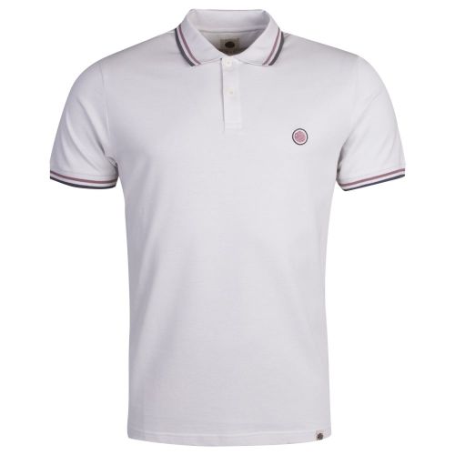 Mens Light Grey Tipped Pique S/s Polo Shirt 26184 by Pretty Green from Hurleys