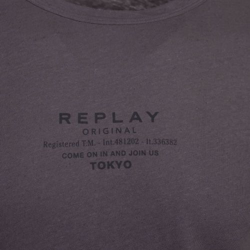 Mens Ash Grey Centre Logo S/s T Shirt 86475 by Replay from Hurleys