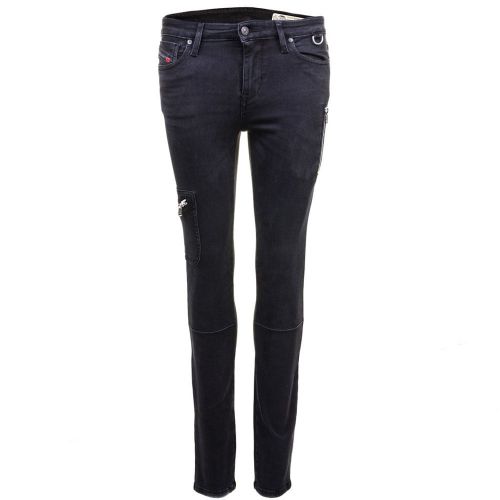 Womens Black Skinzee-Pkt Skinny Fit Jeans 66243 by Diesel from Hurleys