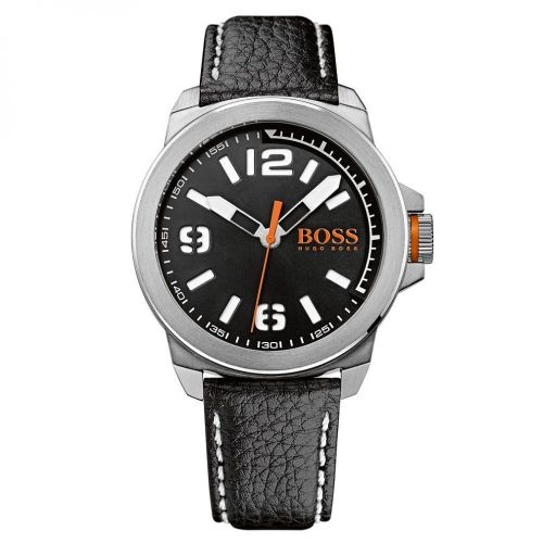 Watches Mens Black Dial New York Leather Strap Watch 68928 by BOSS from Hurleys