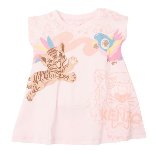 Baby Pale Pink Tiger Dress + Hat 106624 by Kenzo from Hurleys