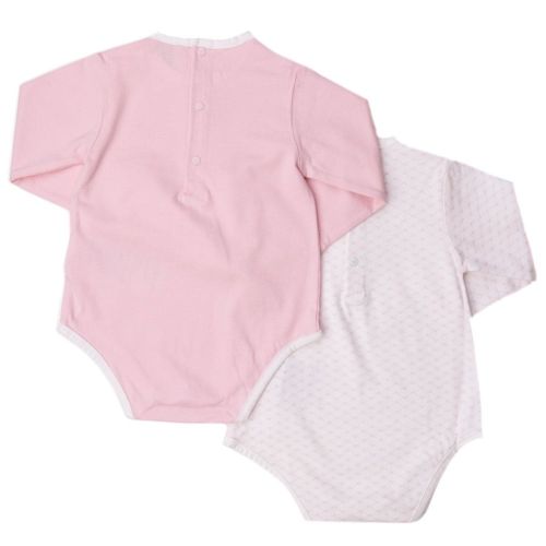 Baby Pink 2 Pack L/s Bodysuits 62542 by Armani Junior from Hurleys