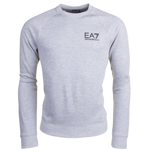 Mens Pearl Melange Training Core Identity Crew Sweat Top 11443 by EA7 from Hurleys
