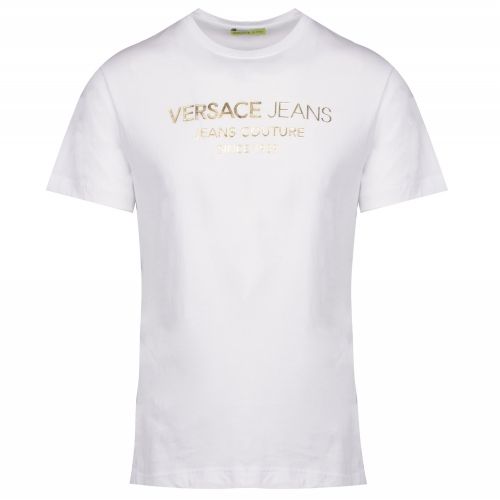 Mens White Centre Logo Slim Fit S/s T Shirt 41771 by Versace Jeans from Hurleys