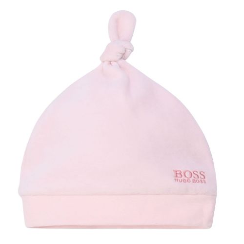Baby Pale Pink Soft Pull On Hat 75250 by BOSS from Hurleys