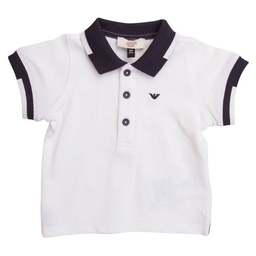 Baby White Small Logo S/s Polo Shirt 6446 by Armani Junior from Hurleys