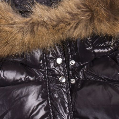 Womens Black Aviator Shiny Fur Hooded Jacket 49000 by Pyrenex from Hurleys