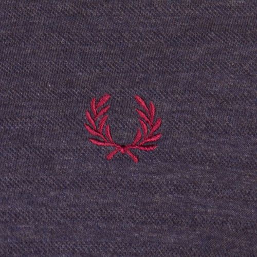 Mens French Navy Marl Textured Stripe S/s Tee Shirt 71431 by Fred Perry from Hurleys