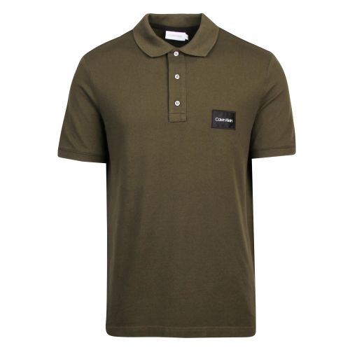 Mens Dark Olive Pique Contrast Logo S/s Polo Shirt 49880 by Calvin Klein from Hurleys