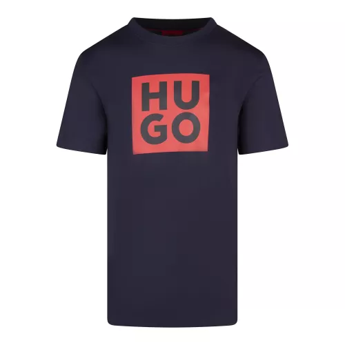 HUGO T Shirt Mens Dark Blue Daltor S/s T Shirt