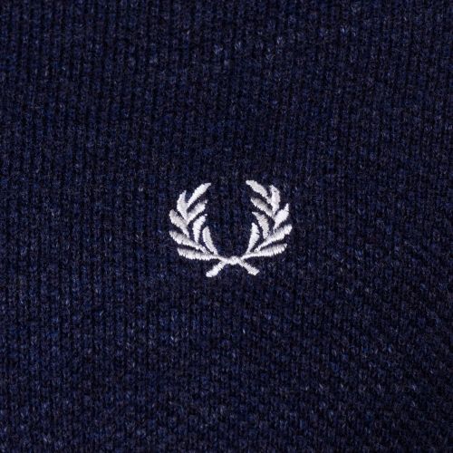 Mens Vintage Navy Textured Yarn Pique Knitted Jumper 59187 by Fred Perry from Hurleys