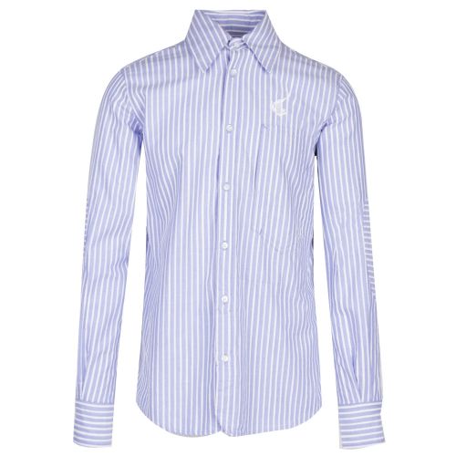 Anglomania Mens Blue Lars Stripe Workman L/s Shirt 36355 by Vivienne Westwood from Hurleys
