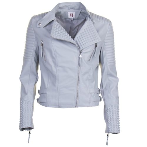 Womens Grey Gigi PU Jacket 72317 by Forever Unique from Hurleys