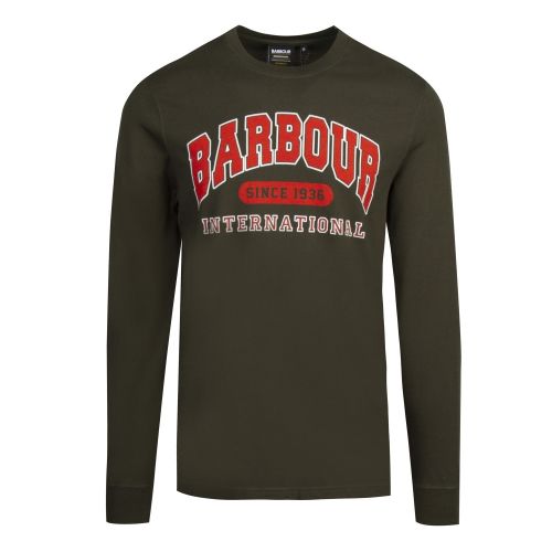 Mens Jungle Green Collegiate L/s T Shirt 56365 by Barbour International from Hurleys