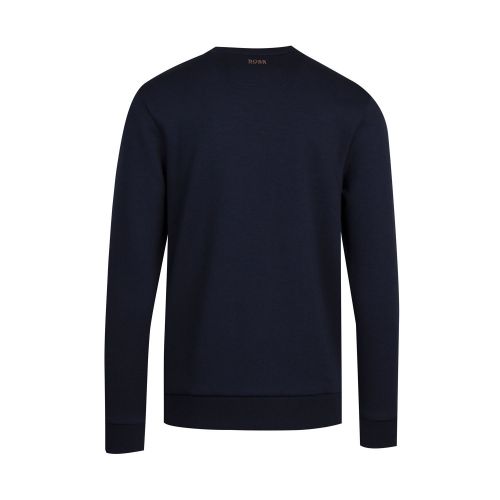 Athleisure Mens Navy Salbo Circle Crew Sweat Top 73582 by BOSS from Hurleys