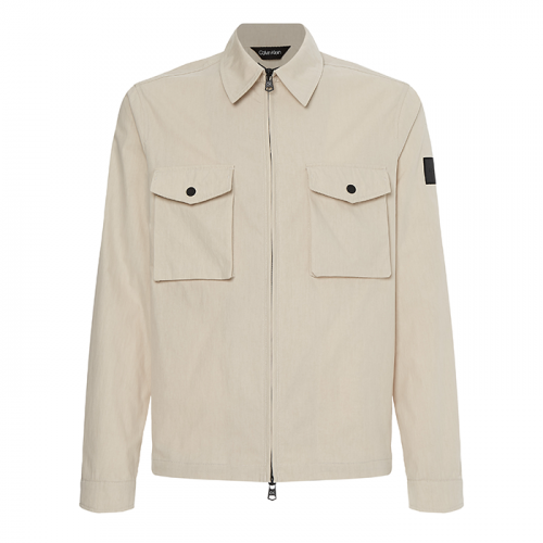 Mens Bleached Stone Light Shirt Zip Through Jacket 91563 by Calvin Klein from Hurleys