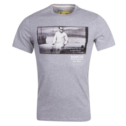 Steve McQueen™ Collection Mens Grey Marl Racing SMQ S/s T Shirt 21953 by Barbour from Hurleys
