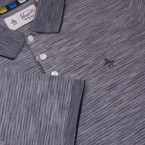 Mens Dark Sapphire Slub Stripe S/s Polo Shirt 21536 by Original Penguin from Hurleys