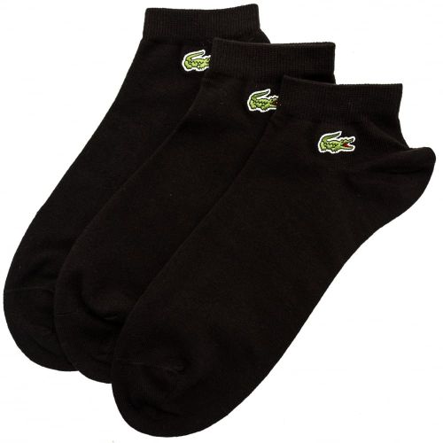 Mens Black 3 Pack Trainer Socks 61850 by Lacoste from Hurleys