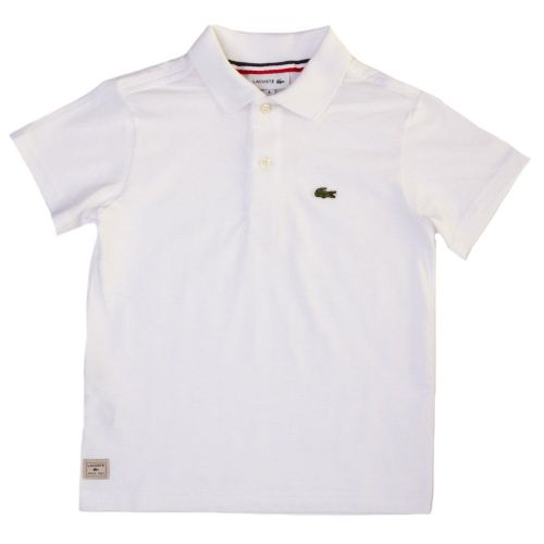 Boys White Jersey S/s Polo Shirt 63934 by Lacoste from Hurleys