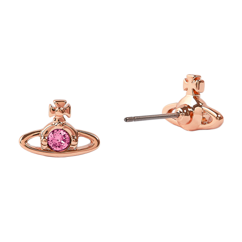 Vivienne Westwood Earrings Womens Pink Gold/Light Rose Nano Solitaire