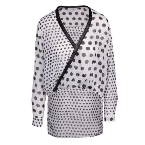 Womens White/Black Cleo Spot Blouse 38495 by Forever Unique from Hurleys