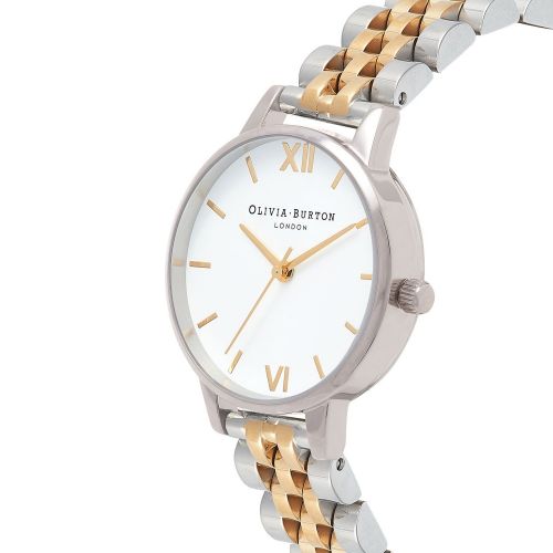 Womens Silver & Gold White Dial Bracelet Watch 59470 by Olivia Burton from Hurleys