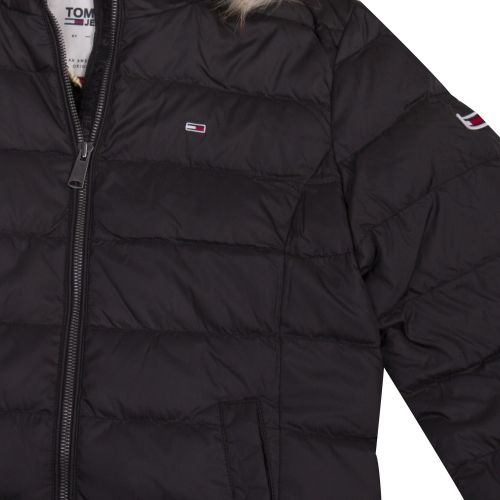 Womens Tommy Black Essential Hooded Down Jacket 50263 by Tommy Jeans from Hurleys