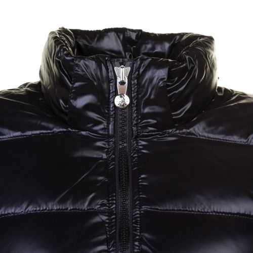 Womens Black Authentic Fur Hooded Shiny Jacket 65776 by Pyrenex from Hurleys