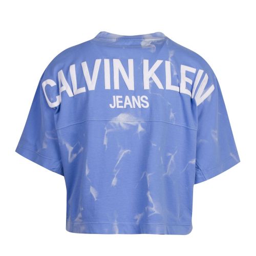 Womens Powdery Blue Back Print Logo Lava Dye S/s T Shirt 75140 by Calvin Klein from Hurleys