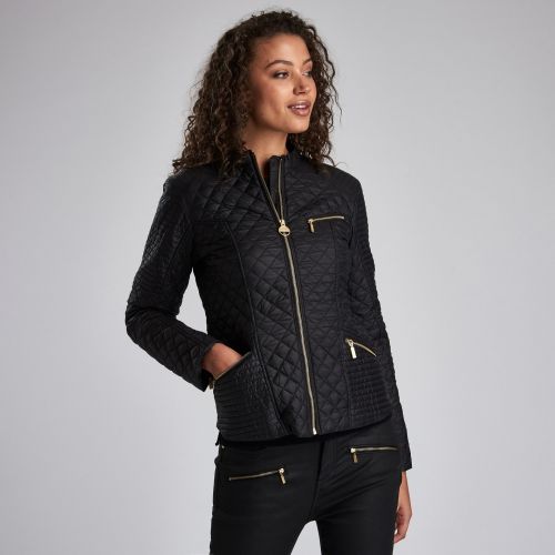 Womens Black Ronda Quilted Jacket 46603 by Barbour International from Hurleys