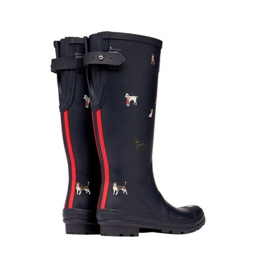 Womens Navy Dogs Welly Print Boots 98810 by Joules from Hurleys